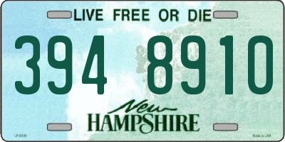 NH license plate 3948910