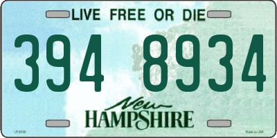 NH license plate 3948934