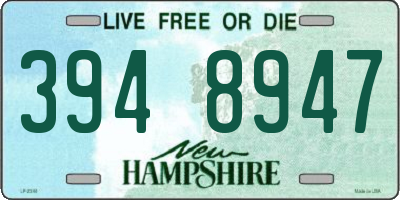 NH license plate 3948947