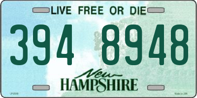 NH license plate 3948948