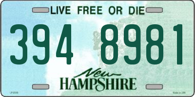 NH license plate 3948981