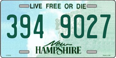 NH license plate 3949027