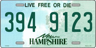 NH license plate 3949123