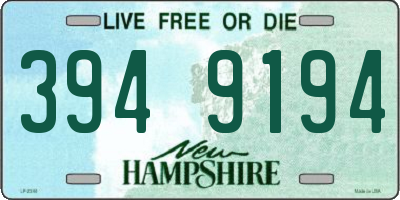 NH license plate 3949194