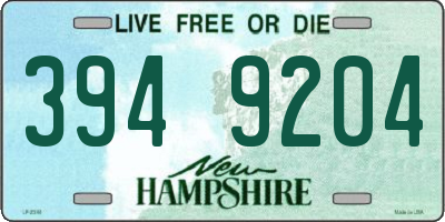 NH license plate 3949204