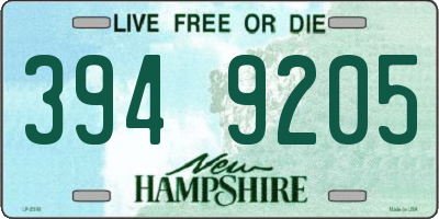 NH license plate 3949205