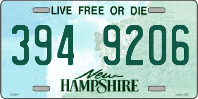 NH license plate 3949206