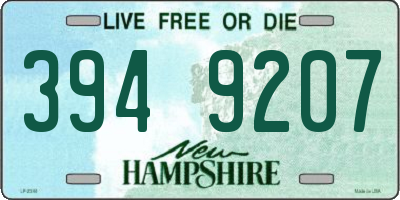 NH license plate 3949207