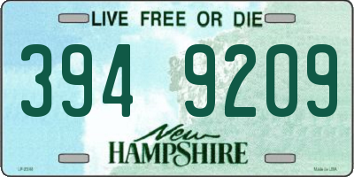 NH license plate 3949209
