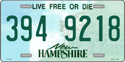 NH license plate 3949218