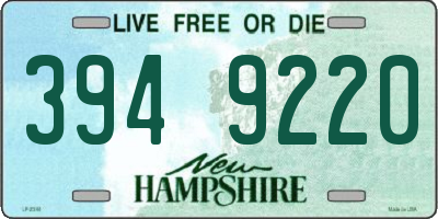 NH license plate 3949220