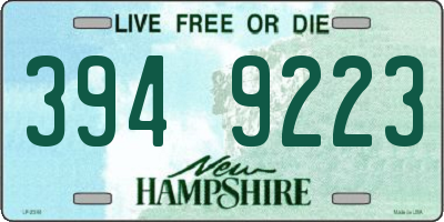 NH license plate 3949223
