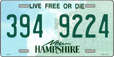 NH license plate 3949224