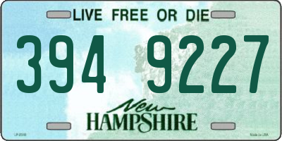 NH license plate 3949227