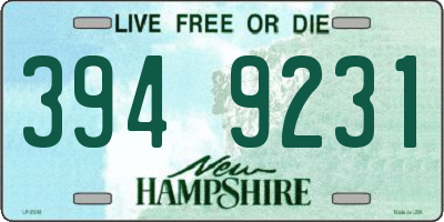 NH license plate 3949231