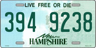 NH license plate 3949238