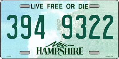 NH license plate 3949322