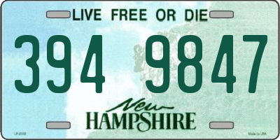 NH license plate 3949847