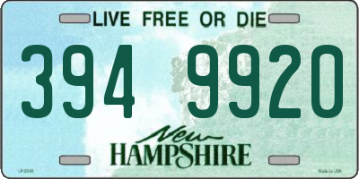 NH license plate 3949920