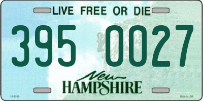 NH license plate 3950027