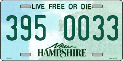 NH license plate 3950033