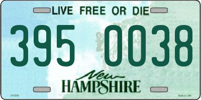 NH license plate 3950038