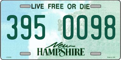 NH license plate 3950098