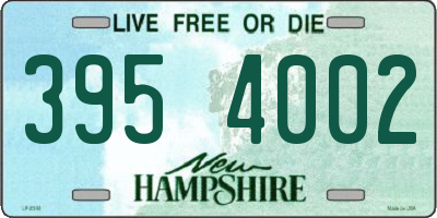 NH license plate 3954002