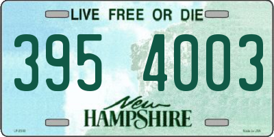NH license plate 3954003