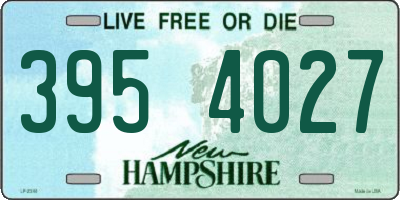 NH license plate 3954027