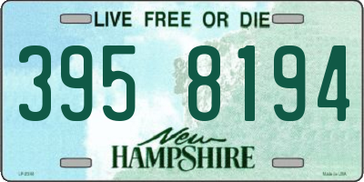 NH license plate 3958194