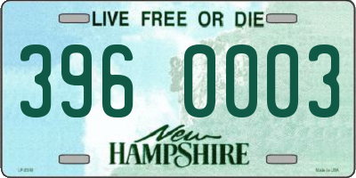 NH license plate 3960003