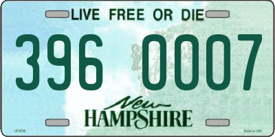 NH license plate 3960007
