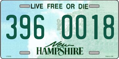 NH license plate 3960018
