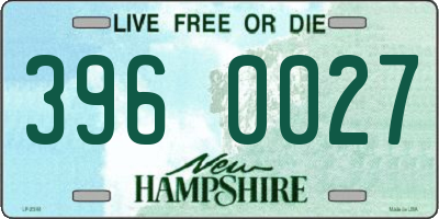 NH license plate 3960027