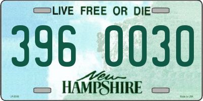 NH license plate 3960030