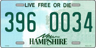 NH license plate 3960034