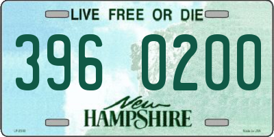 NH license plate 3960200