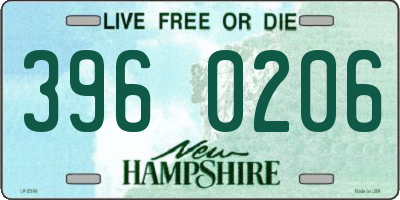 NH license plate 3960206