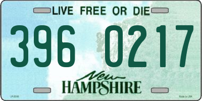 NH license plate 3960217