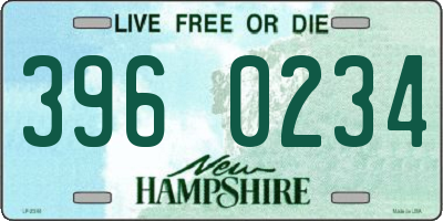 NH license plate 3960234