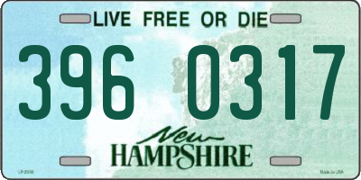 NH license plate 3960317