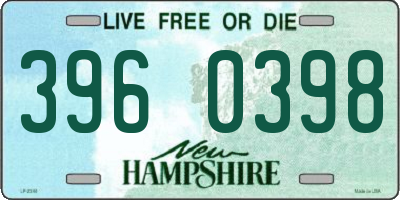 NH license plate 3960398