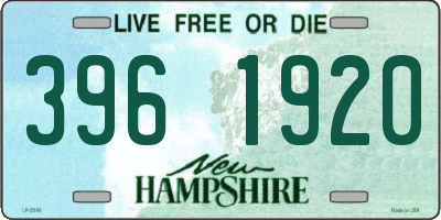 NH license plate 3961920