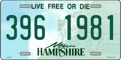 NH license plate 3961981