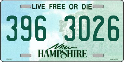 NH license plate 3963026