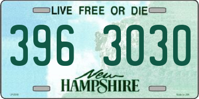 NH license plate 3963030