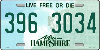 NH license plate 3963034
