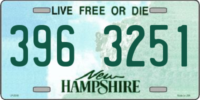 NH license plate 3963251