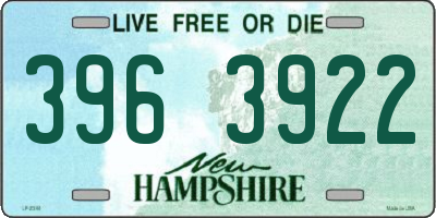 NH license plate 3963922